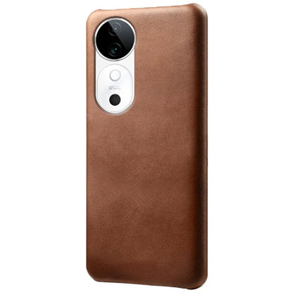 For vivo S19 5G Case Calf Texture PU Leather Hard PC Protective Phone Cover