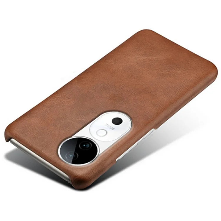 For vivo S19 5G Case Calf Texture PU Leather Hard PC Protective Phone Cover