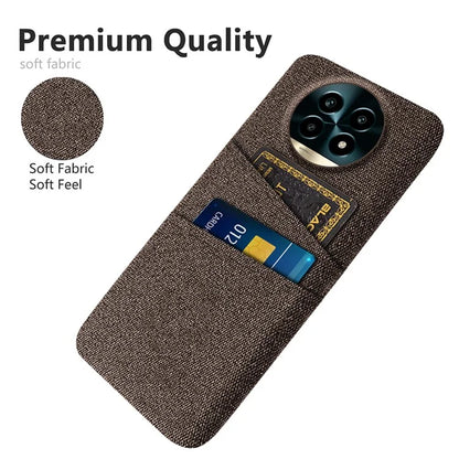 For Realme 13 Pro 5G Case Cloth + Hard PC Phone Cover with Dual Card Slots