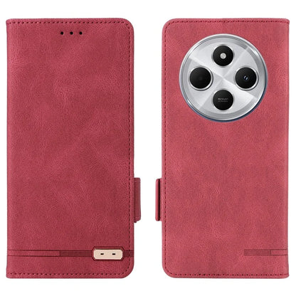 For Xiaomi Redmi 14C 4G Case Leather Wallet Flip Phone Cover with Hardware Decor