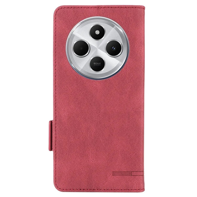 For Xiaomi Redmi 14C 4G Case Leather Wallet Flip Phone Cover with Hardware Decor