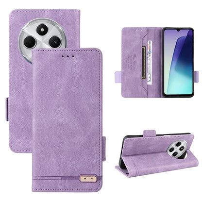 For Xiaomi Redmi 14C 4G Case Leather Wallet Flip Phone Cover with Hardware Decor