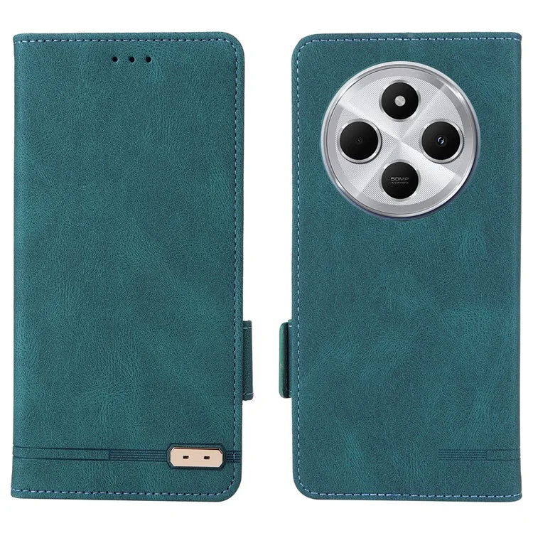 For Xiaomi Redmi 14C 4G Case Leather Wallet Flip Phone Cover with Hardware Decor