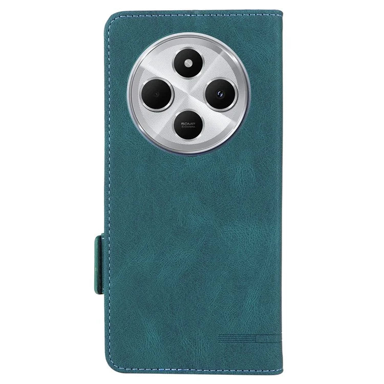 For Xiaomi Redmi 14C 4G Case Leather Wallet Flip Phone Cover with Hardware Decor