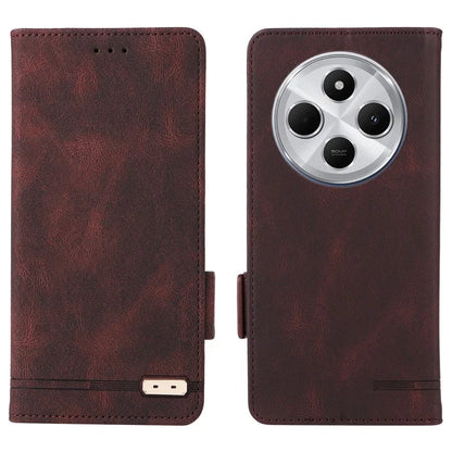 For Xiaomi Redmi 14C 4G Case Leather Wallet Flip Phone Cover with Hardware Decor