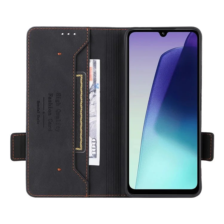 For Xiaomi Redmi 14C 4G Case Leather Wallet Flip Phone Cover with Hardware Decor
