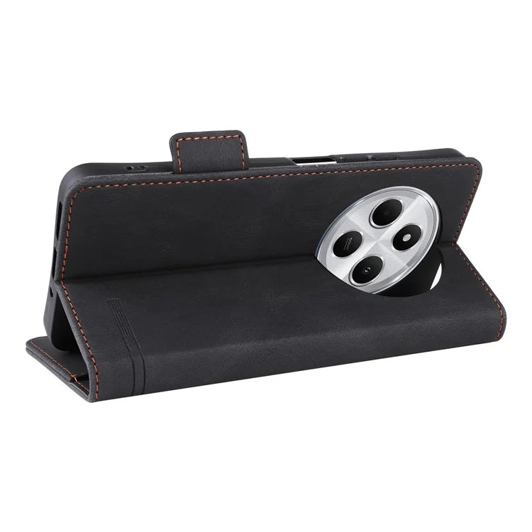 For Xiaomi Redmi 14C 4G Case Leather Wallet Flip Phone Cover with Hardware Decor