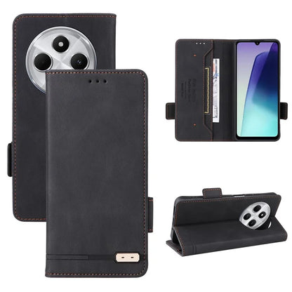 For Xiaomi Redmi 14C 4G Case Leather Wallet Flip Phone Cover with Hardware Decor