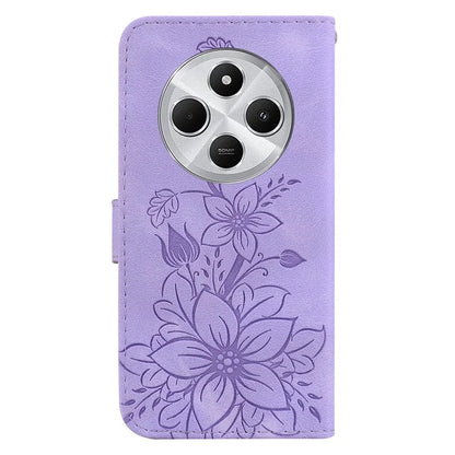 For Xiaomi Redmi 14C 4G Case Lily Flower Imprint Leather Phone Cover with Stand