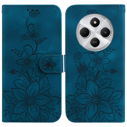 For Xiaomi Redmi 14C 4G Case Lily Flower Imprint Leather Phone Cover with Stand