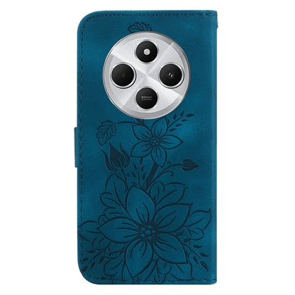 For Xiaomi Redmi 14C 4G Case Lily Flower Imprint Leather Phone Cover with Stand