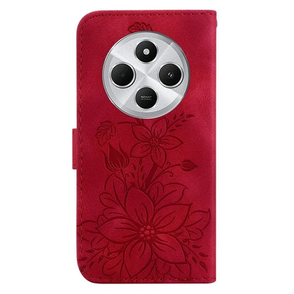 For Xiaomi Redmi 14C 4G Case Lily Flower Imprint Leather Phone Cover with Stand
