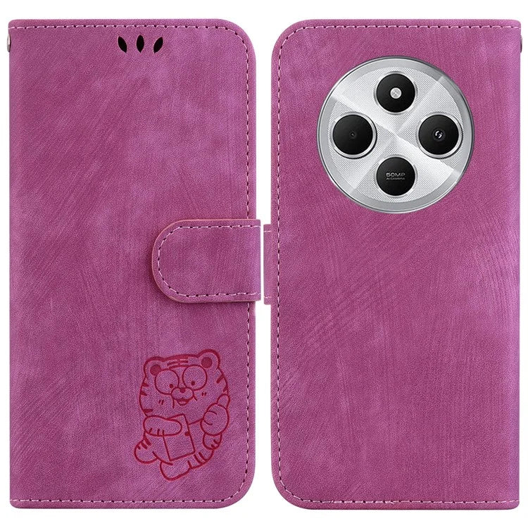 For Xiaomi Redmi 14C 4G Wallet Case Tiger Imprint Leather Shockproof Phone Cover