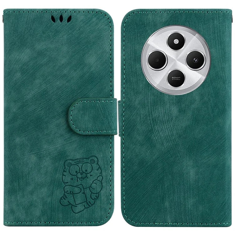 For Xiaomi Redmi 14C 4G Wallet Case Tiger Imprint Leather Shockproof Phone Cover