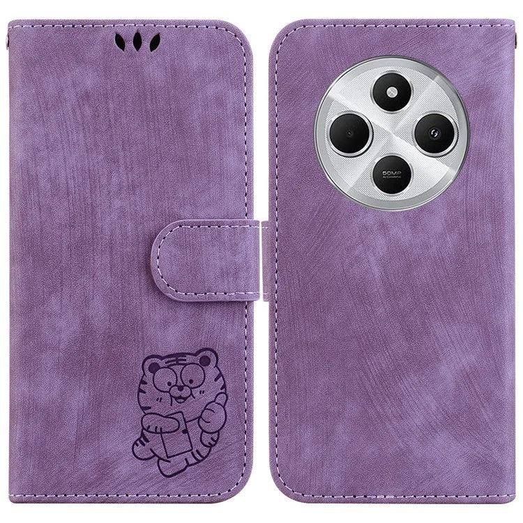 For Xiaomi Redmi 14C 4G Wallet Case Tiger Imprint Leather Shockproof Phone Cover