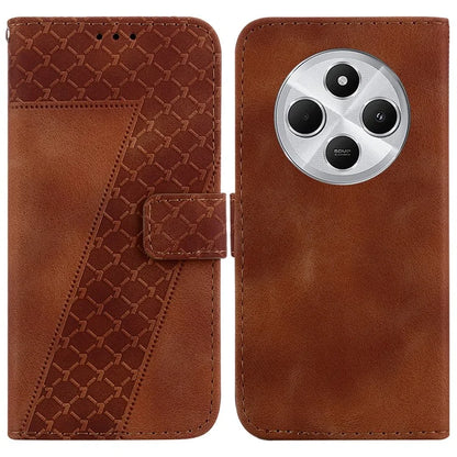 For Xiaomi Redmi 14C 4G Stand Case 7-Shaped Pattern Imprint Leather Phone Cover