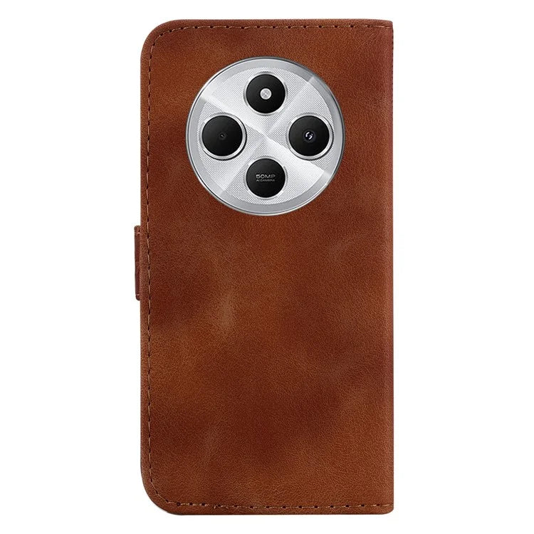 For Xiaomi Redmi 14C 4G Stand Case 7-Shaped Pattern Imprint Leather Phone Cover
