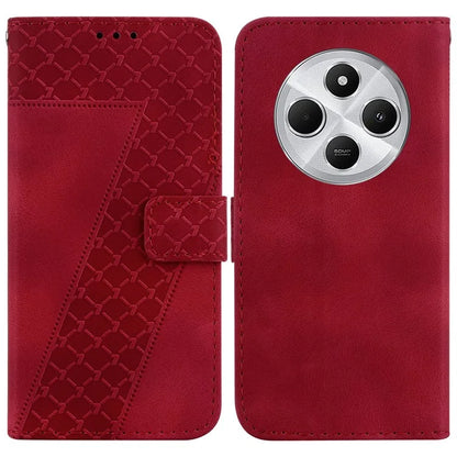 For Xiaomi Redmi 14C 4G Stand Case 7-Shaped Pattern Imprint Leather Phone Cover