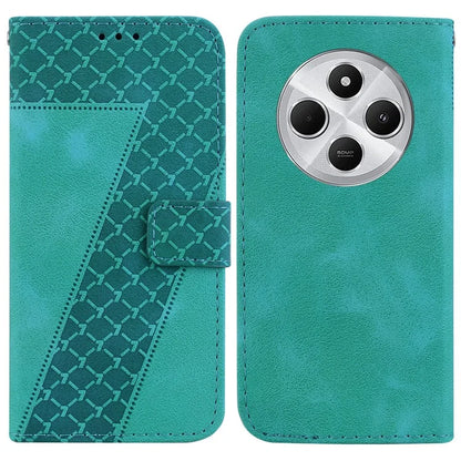 For Xiaomi Redmi 14C 4G Stand Case 7-Shaped Pattern Imprint Leather Phone Cover
