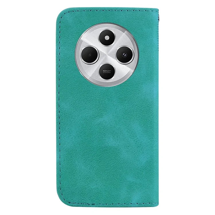 For Xiaomi Redmi 14C 4G Stand Case 7-Shaped Pattern Imprint Leather Phone Cover