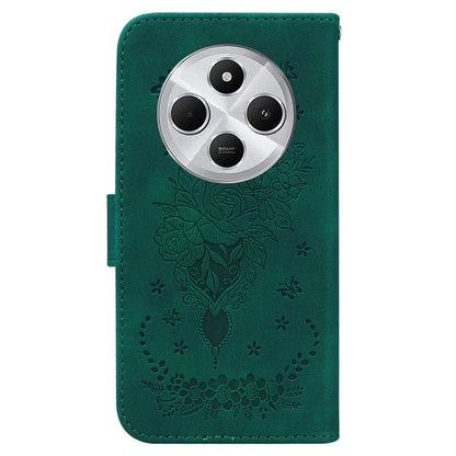 For Xiaomi Redmi 14C 4G Case PU Leather Wallet Phone Cover Butterfly Flower Imprint