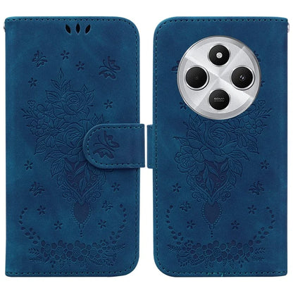 For Xiaomi Redmi 14C 4G Case PU Leather Wallet Phone Cover Butterfly Flower Imprint