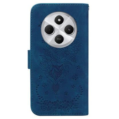 For Xiaomi Redmi 14C 4G Case PU Leather Wallet Phone Cover Butterfly Flower Imprint
