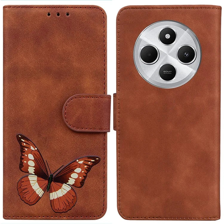 For Xiaomi Redmi 14C 4G Stand Case PU Leather Phone Cover Butterfly Printed