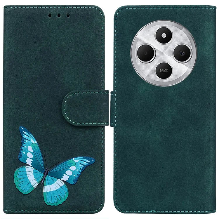 For Xiaomi Redmi 14C 4G Stand Case PU Leather Phone Cover Butterfly Printed