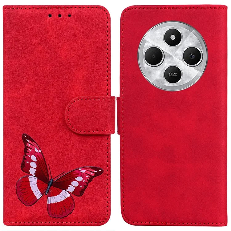 For Xiaomi Redmi 14C 4G Stand Case PU Leather Phone Cover Butterfly Printed
