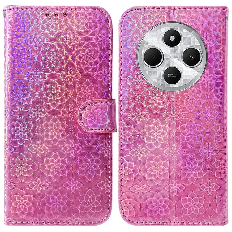 For Xiaomi Redmi 14C 4G Stand Case Dazzling Flower Leather Phone Cover