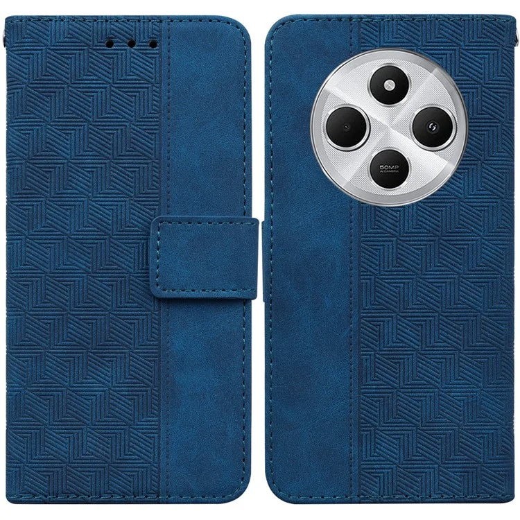 For Xiaomi Redmi 14C 4G Case Geometry Pattern Leather Wallet Phone Cover