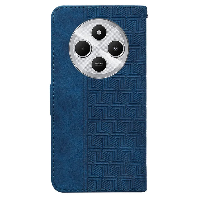For Xiaomi Redmi 14C 4G Case Geometry Pattern Leather Wallet Phone Cover