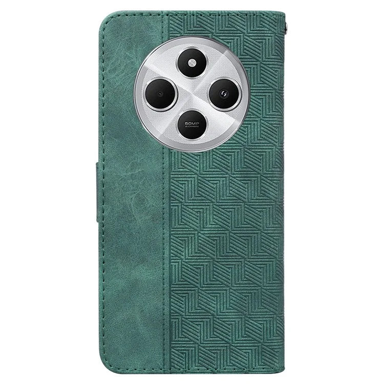 For Xiaomi Redmi 14C 4G Case Geometry Pattern Leather Wallet Phone Cover