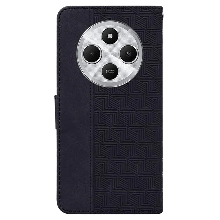 For Xiaomi Redmi 14C 4G Case Geometry Pattern Leather Wallet Phone Cover