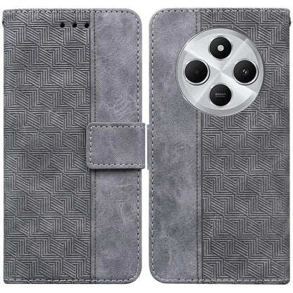 For Xiaomi Redmi 14C 4G Case Geometry Pattern Leather Wallet Phone Cover