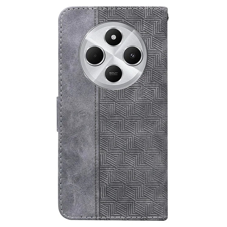 For Xiaomi Redmi 14C 4G Case Geometry Pattern Leather Wallet Phone Cover