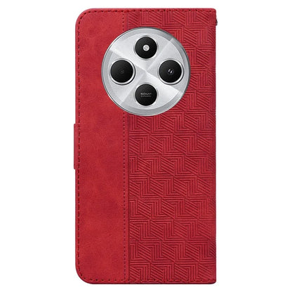 For Xiaomi Redmi 14C 4G Case Geometry Pattern Leather Wallet Phone Cover