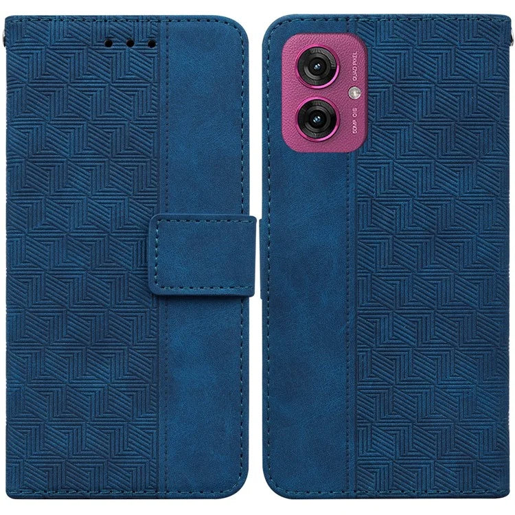 For Motorola Moto G55 5G Case Geometry Pattern Leather Wallet Phone Cover