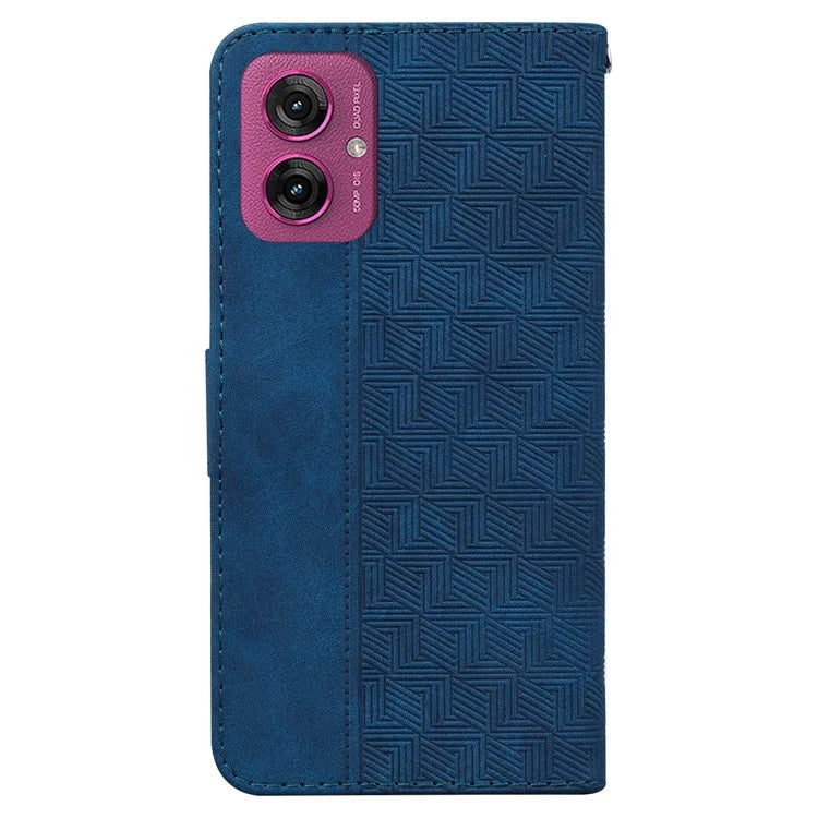For Motorola Moto G55 5G Case Geometry Pattern Leather Wallet Phone Cover