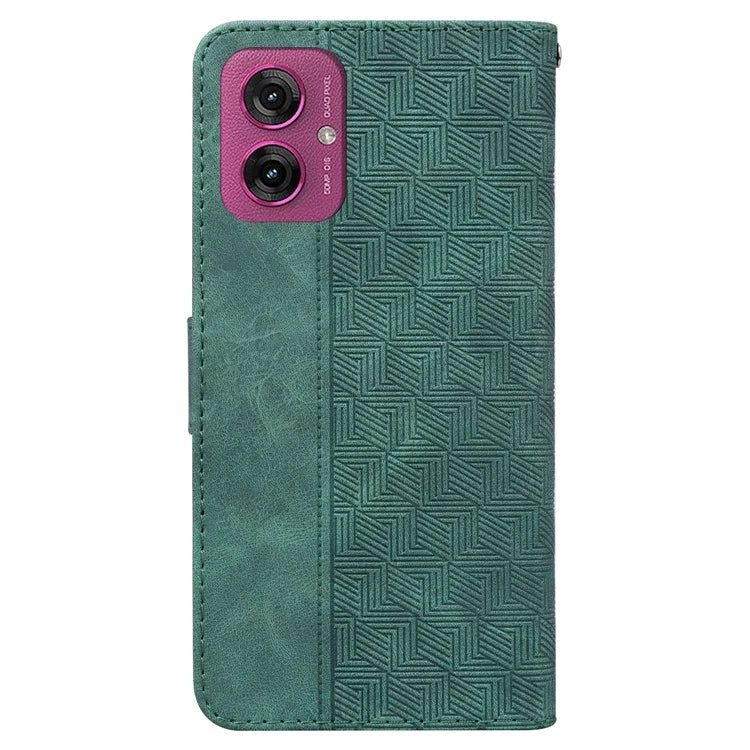 For Motorola Moto G55 5G Case Geometry Pattern Leather Wallet Phone Cover