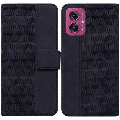 For Motorola Moto G55 5G Case Geometry Pattern Leather Wallet Phone Cover