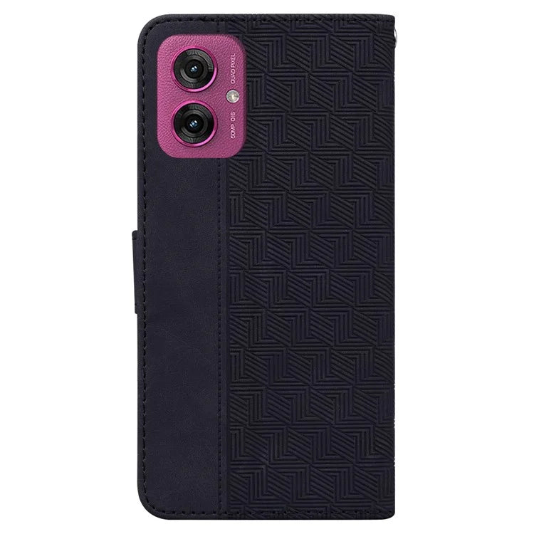 For Motorola Moto G55 5G Case Geometry Pattern Leather Wallet Phone Cover