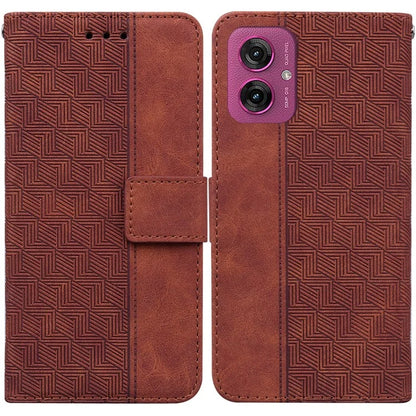 For Motorola Moto G55 5G Case Geometry Pattern Leather Wallet Phone Cover