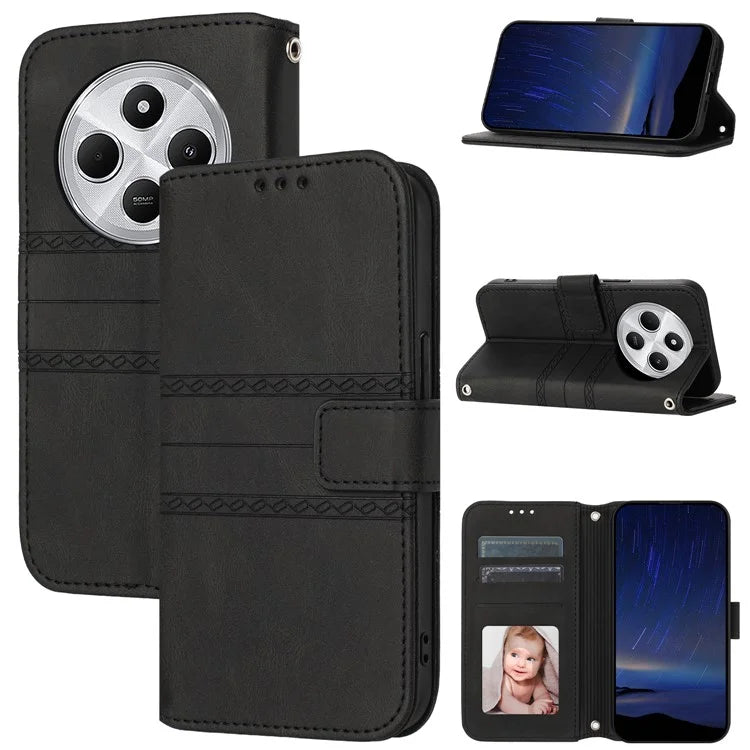 For Xiaomi Redmi 14C 4G Case Wallet PU Leather Imprinted Pattern Phone Cover