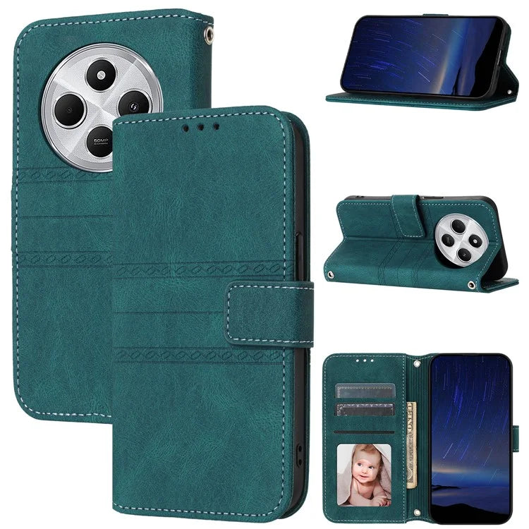 For Xiaomi Redmi 14C 4G Case Wallet PU Leather Imprinted Pattern Phone Cover