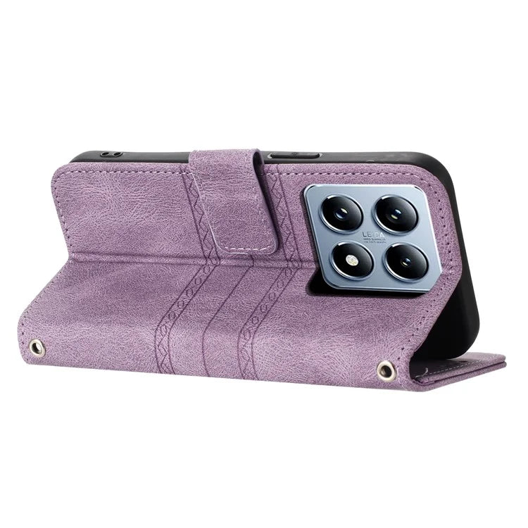 For Xiaomi 14T Case Wallet PU Leather Imprinted Pattern Phone Cover