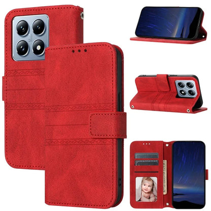 For Xiaomi 14T Pro Case Wallet PU Leather Imprinted Pattern Phone Cover