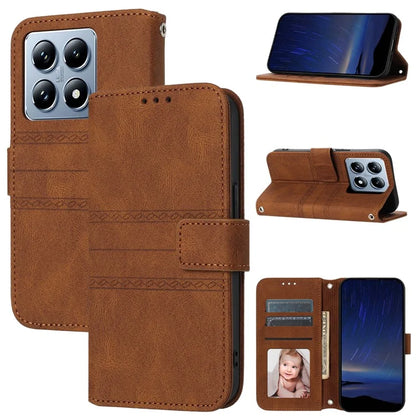 For Xiaomi 14T Pro Case Wallet PU Leather Imprinted Pattern Phone Cover