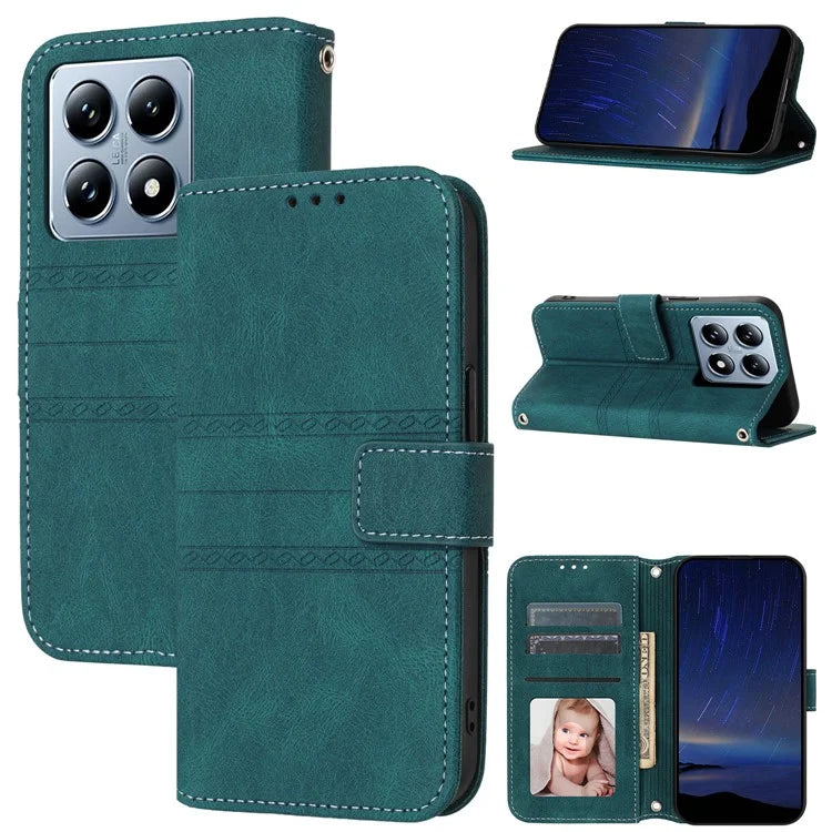 For Xiaomi 14T Pro Case Wallet PU Leather Imprinted Pattern Phone Cover